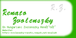 renato zvolenszky business card